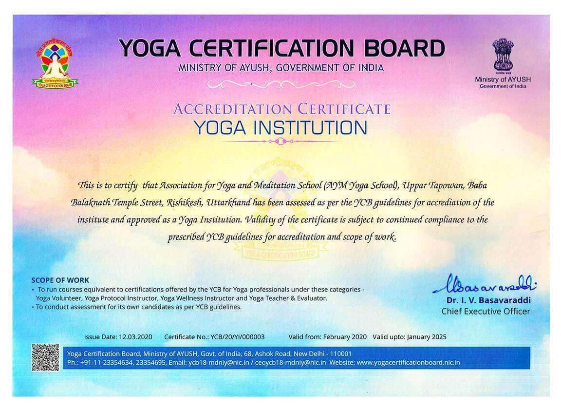 Yoga Alliance Registered Yoga School in Rishikesh India